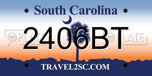 2406BT South Carolina License Plate