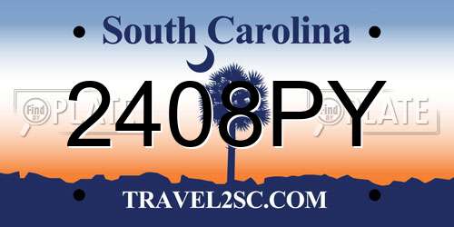 2408PY South Carolina License Plate