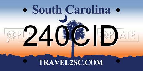 240CID South Carolina License Plate