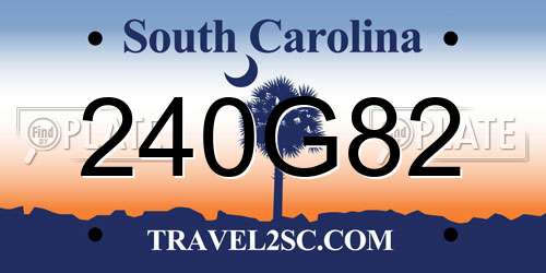 240G82 South Carolina License Plate