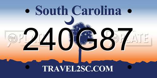 240G87 South Carolina License Plate