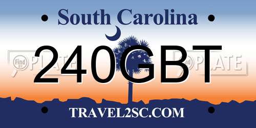 240GBT South Carolina License Plate