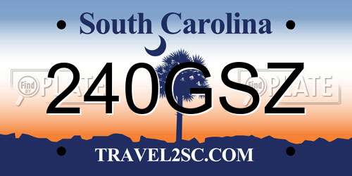 240GSZ South Carolina License Plate