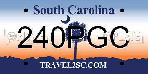240PGC South Carolina License Plate