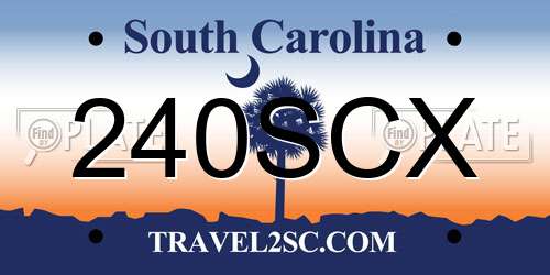 240SCX South Carolina License Plate