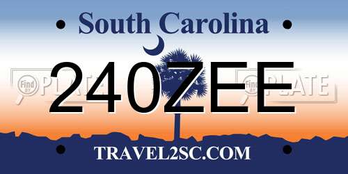 240ZEE South Carolina License Plate