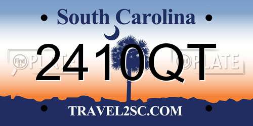 2410QT South Carolina License Plate