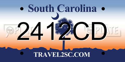 2412CD South Carolina License Plate
