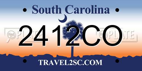 2412CO South Carolina License Plate