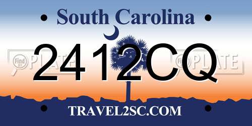 2412CQ South Carolina License Plate