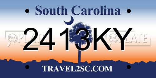 2413KY South Carolina License Plate
