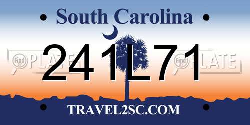 241L71 South Carolina License Plate