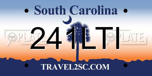 241LTI South Carolina License Plate