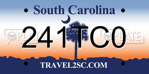 241TC0 South Carolina License Plate