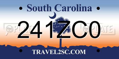 241ZC0 South Carolina License Plate
