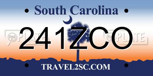 241ZCO South Carolina License Plate