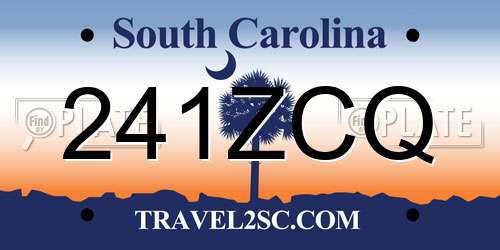 241ZCQ South Carolina License Plate