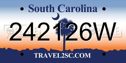 242126W South Carolina License Plate