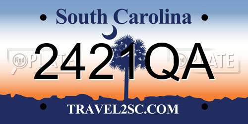 2421QA South Carolina License Plate