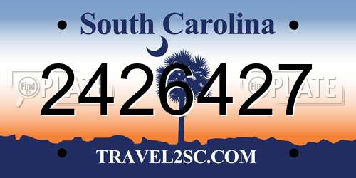 2426427 South Carolina License Plate