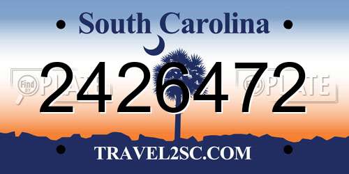 2426472 South Carolina License Plate