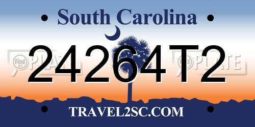 24264T2 South Carolina License Plate