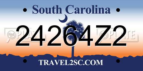 24264Z2 South Carolina License Plate