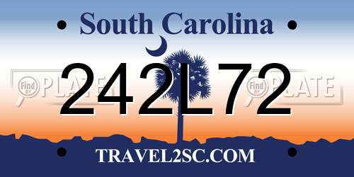 242L72 South Carolina License Plate