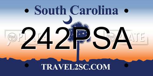 242PSA South Carolina License Plate