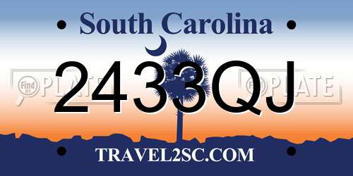 2433QJ South Carolina License Plate
