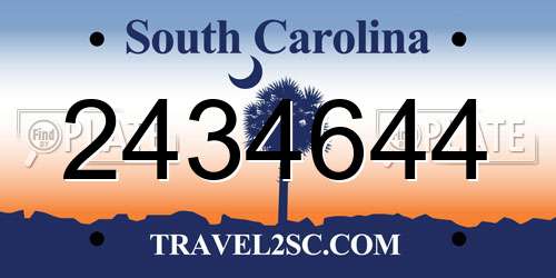 2434644 South Carolina License Plate