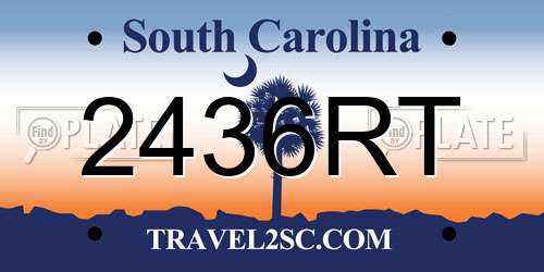 2436RT South Carolina License Plate