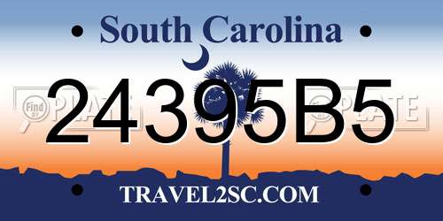 24395B5 South Carolina License Plate