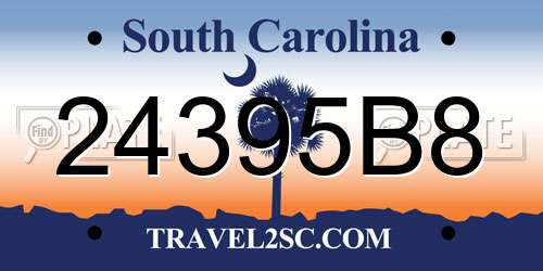 24395B8 South Carolina License Plate