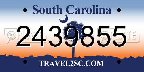2439855 South Carolina License Plate