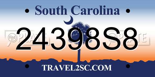 24398S8 South Carolina License Plate