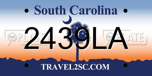 2439LA South Carolina License Plate