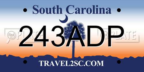 243ADP South Carolina License Plate