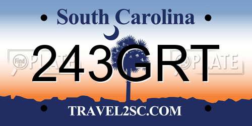 243GRT South Carolina License Plate