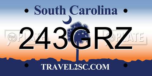 243GRZ South Carolina License Plate