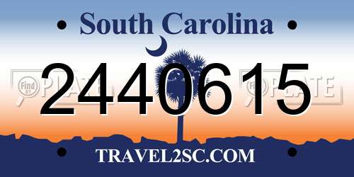 2440615 South Carolina License Plate