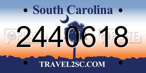 2440618 South Carolina License Plate