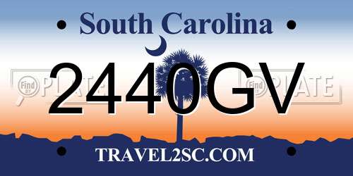 2440GV South Carolina License Plate