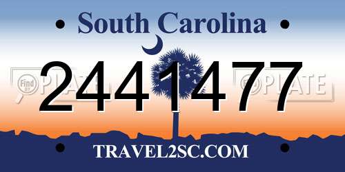 2441477 South Carolina License Plate