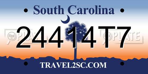 24414T7 South Carolina License Plate