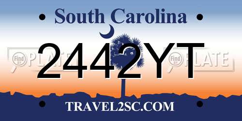 2442YT South Carolina License Plate