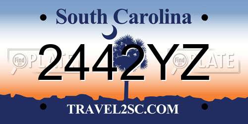 2442YZ South Carolina License Plate