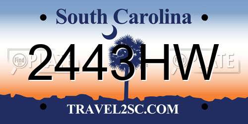 2443HW South Carolina License Plate