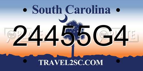 24455G4 South Carolina License Plate