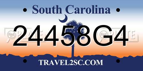 24458G4 South Carolina License Plate